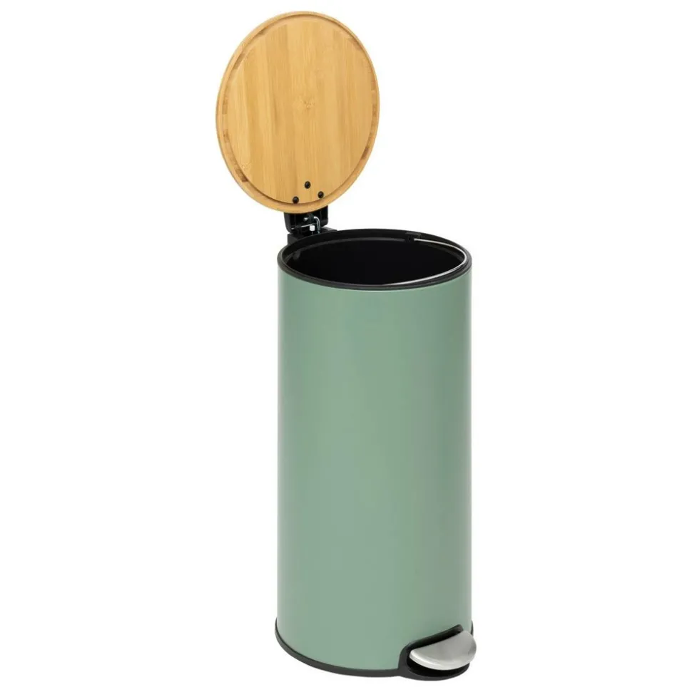 5 FIVE SIMPLY SMART - 5five - poubelle couvercle bambou 30l "modern color" vert
