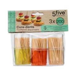 5 FIVE SIMPLY SMART - 5five - 3 boîtes 200 cure dents bambou