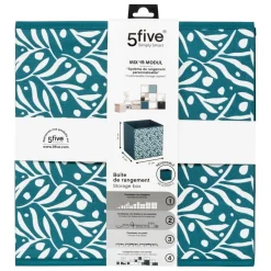 5 FIVE SIMPLY SMART - 5five - boîte de rangement "mix n modul" motif olivia bleu 31x31cm