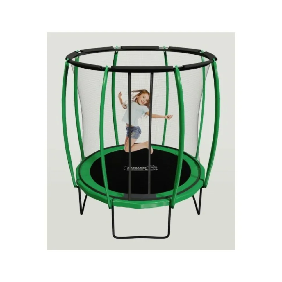 1.- MASGAMES OUTDOOR GAMES - Trampoline masgames premium 305 avec filet de protection, échelle et ancrages