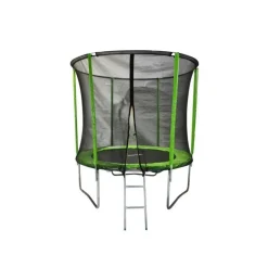 1.- MASGAMES OUTDOOR GAMES - Trampoline masgames force 244 avec filet de protection, échelle et ancrages