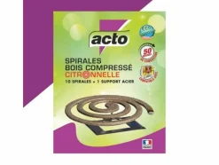 ACTO - Spirales bois compressé citronnelle - 50h de diffusion !