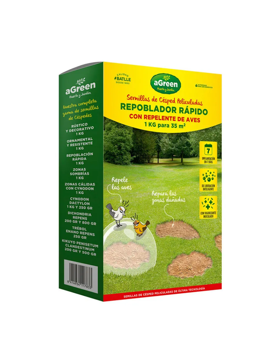 AGREEN - Quick repopulation grass with bird repellent 1kg agreen.