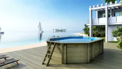 ALTANKA - Piscine en bois 6,53x4,41 - h.1,42 m - avec filtration et coffre - bas752ospi+sza - altanka