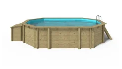 ALTANKA - Piscine en bois 6,53x4,41 - h.1,42 m - avec filtration et coffre - bas752ospi+sza - altanka