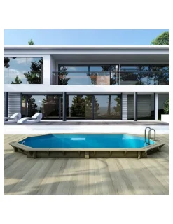 ALTANKA - Piscine en bois nemo 5,79x3,49 - h.1,45 m fixations à sceller - bas7304ospi - altanka