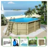 ALTANKA - Piscine en bois nemo 5,79x3,49 - h.1,45 m fixations à sceller - bas7304ospi+sza - altanka