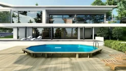 ALTANKA - Piscine en bois 6,57x4,07 - h.1,20 m fixations à visser - bas748ospl - altanka