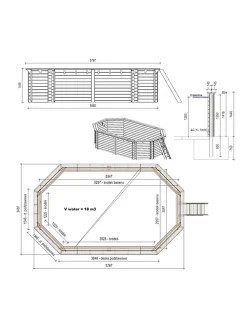 ALTANKA - Piscine en bois nemo 5,79x3,49 - h.1,45 m fixations à visser - bas7304ospl+sza - altanka