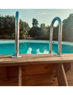 ALTANKA - Piscine en bois nemo 5,79x3,49 - h.1,45 m fixations à visser - bas7304ospl+sza - altanka