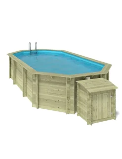 ALTANKA - Piscine en bois nemo 7,3x3,97 - h.1,45 m fixations à visser - bas7305ospl+sza - altanka