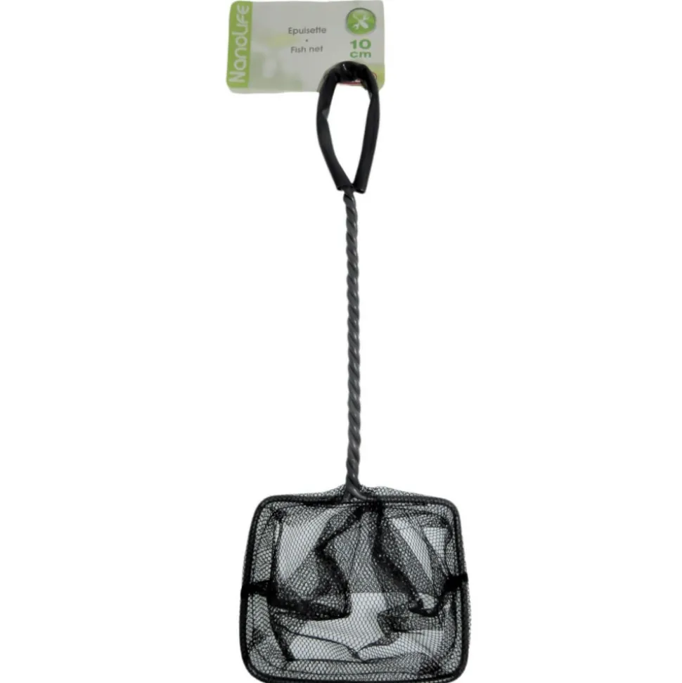 ANIMALLPARADISE - Epuisette filet noir, maille moyenne, 10 cm x 8.5 x 32 cm, aquarium