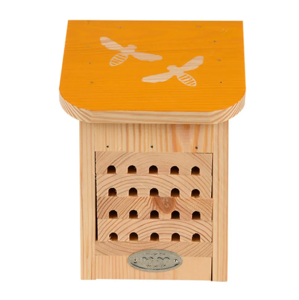 ANIMALLPARADISE - Maison à abeilles, avec toit coloré avec silhouette abeilles.