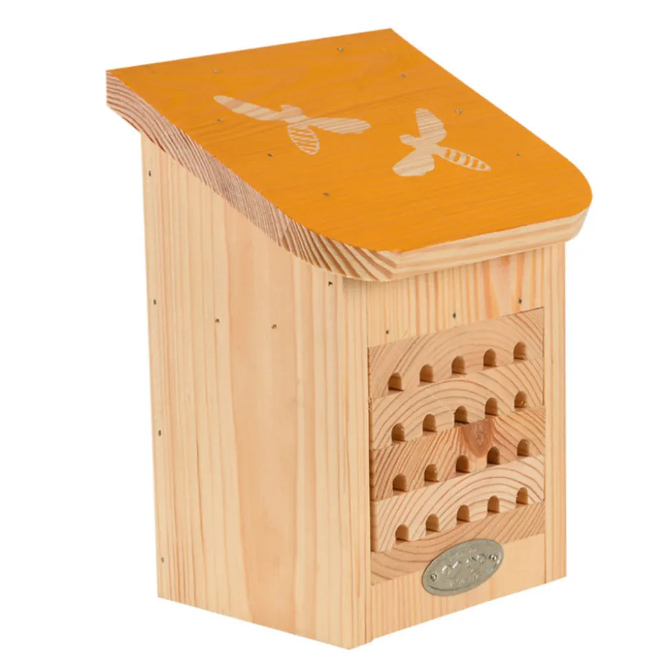 ANIMALLPARADISE - Maison à abeilles, avec toit coloré avec silhouette abeilles.