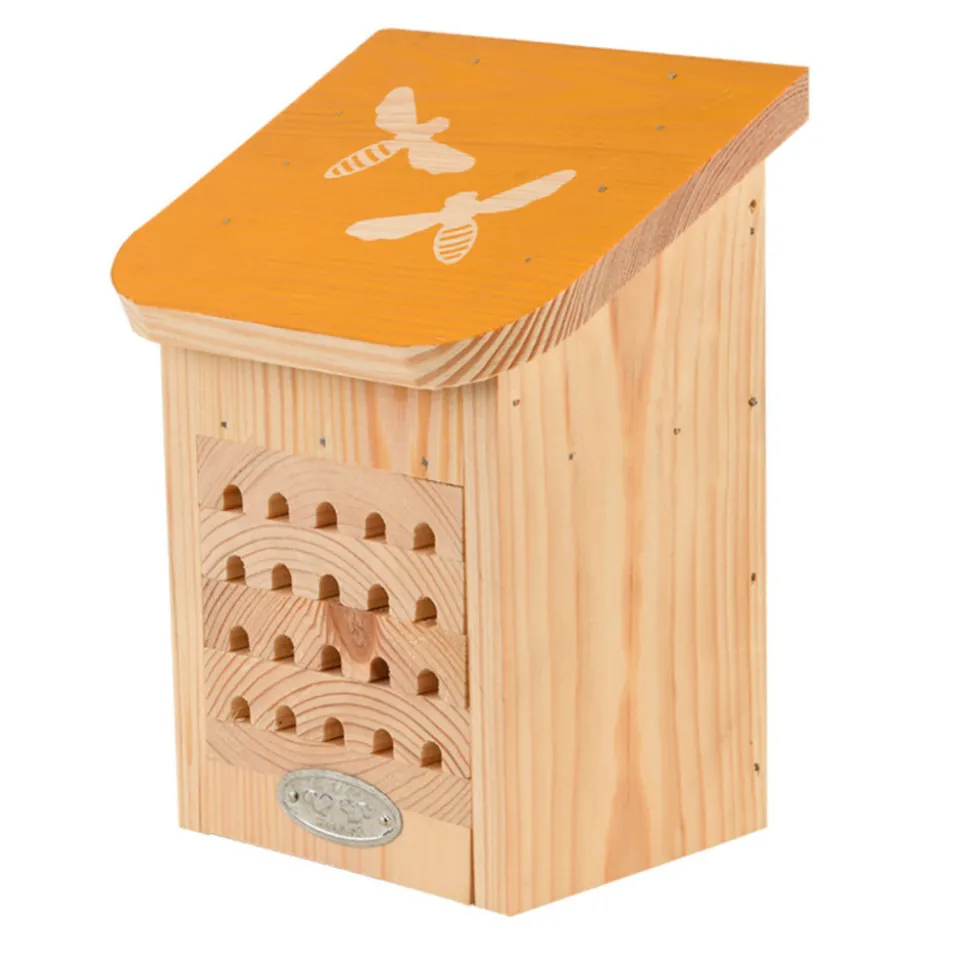 ANIMALLPARADISE - Maison à abeilles, avec toit coloré avec silhouette abeilles.