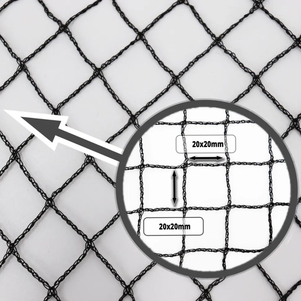 AQUAGART - Filet de bassin 8 m x 8 m noir, filet d'étang à poisson, filet à feuilles, filet, filet de protection contre les oiseaux, robuste