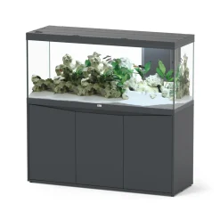 AQUATLANTIS - Aquarium avec meuble LED Volga 450 gris - 152,5x52,7x67,6 cm 508 L