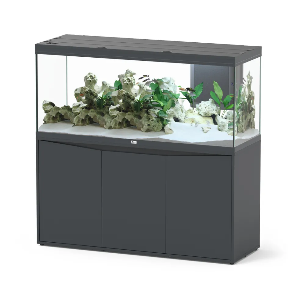 AQUATLANTIS - Aquarium avec meuble LED Volga 450 gris - 152,5x52,7x67,6 cm 508 L