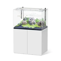 AQUATLANTIS - Aquarium avec meuble Aquascape LED 100 Pro blanc - 100x64x64 cm 384 L