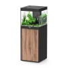 AQUATLANTIS - Aquarium équipé Aqua Tower 120 LED, meuble noir et bois - 120L