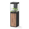 AQUATLANTIS - Aquarium équipé Aqua Tower 96 LED, meuble noir et bois - 96L