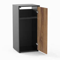 AQUATLANTIS - Aquarium équipé Aqua Tower 96 LED, meuble noir et bois - 96L