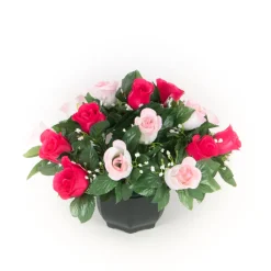 ARCHE DIFFUSION - Coupe de roses bicolore artificielles D 36 H 27 cm