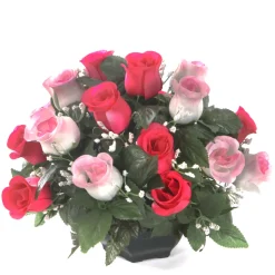 ARCHE DIFFUSION - Coupe de roses bicolore artificielles D 36 H 27 cm