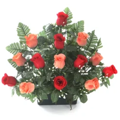 ARCHE DIFFUSION - Jardinière de roses bicolore artificielles D 45 H 39 cm