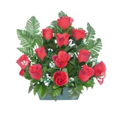 ARCHE DIFFUSION - Jardinière de roses artificielles D 34 H 29 cm