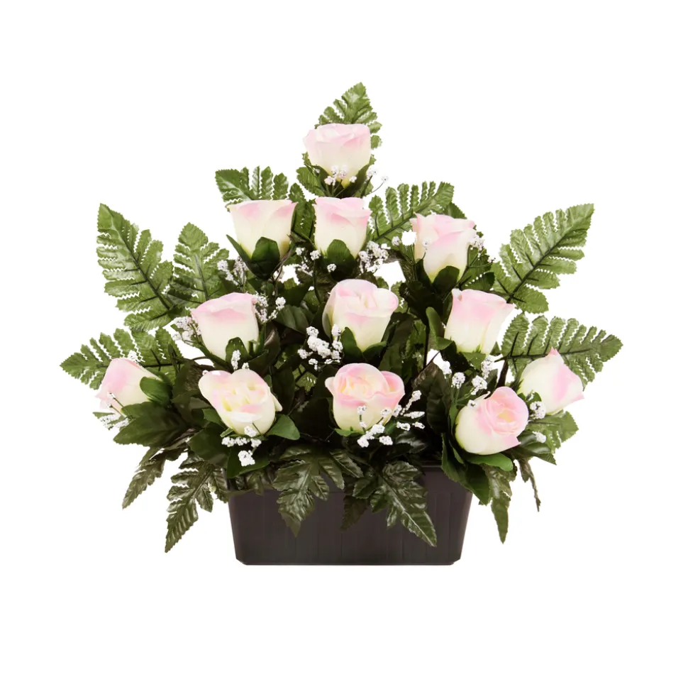 ARCHE DIFFUSION - Jardinière de roses artificielles D 34 H 29 cm