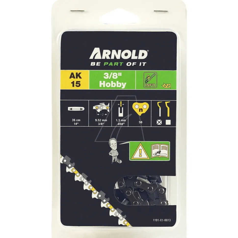 ARNOLD - Chaîne de tronçonneuse 3/8", 1,3 mm - 50 maillons d’entraineurs