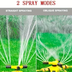 Arroseur automatique de pelouse 360° - 3 bras rotatifs réglables - grandes surfaces - jardin, pelouse, toit