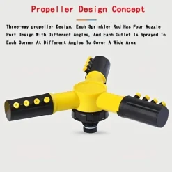 Arroseur automatique de pelouse 360° - 3 bras rotatifs réglables - grandes surfaces - jardin, pelouse, toit