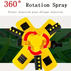 Arroseur automatique de pelouse 360° - 3 bras rotatifs réglables - grandes surfaces - jardin, pelouse, toit
