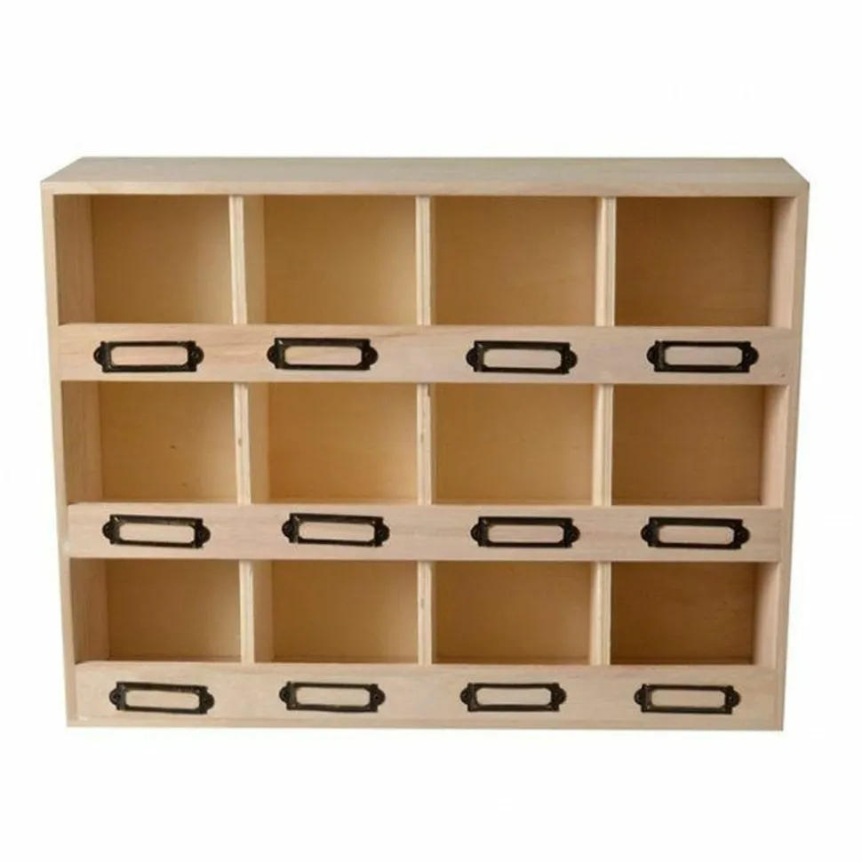 ARTEMIO - 2 casiers de rangement en bois 12 emplacements