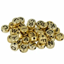 ARTEMIO - 600 perles alphabet blanc/ doré