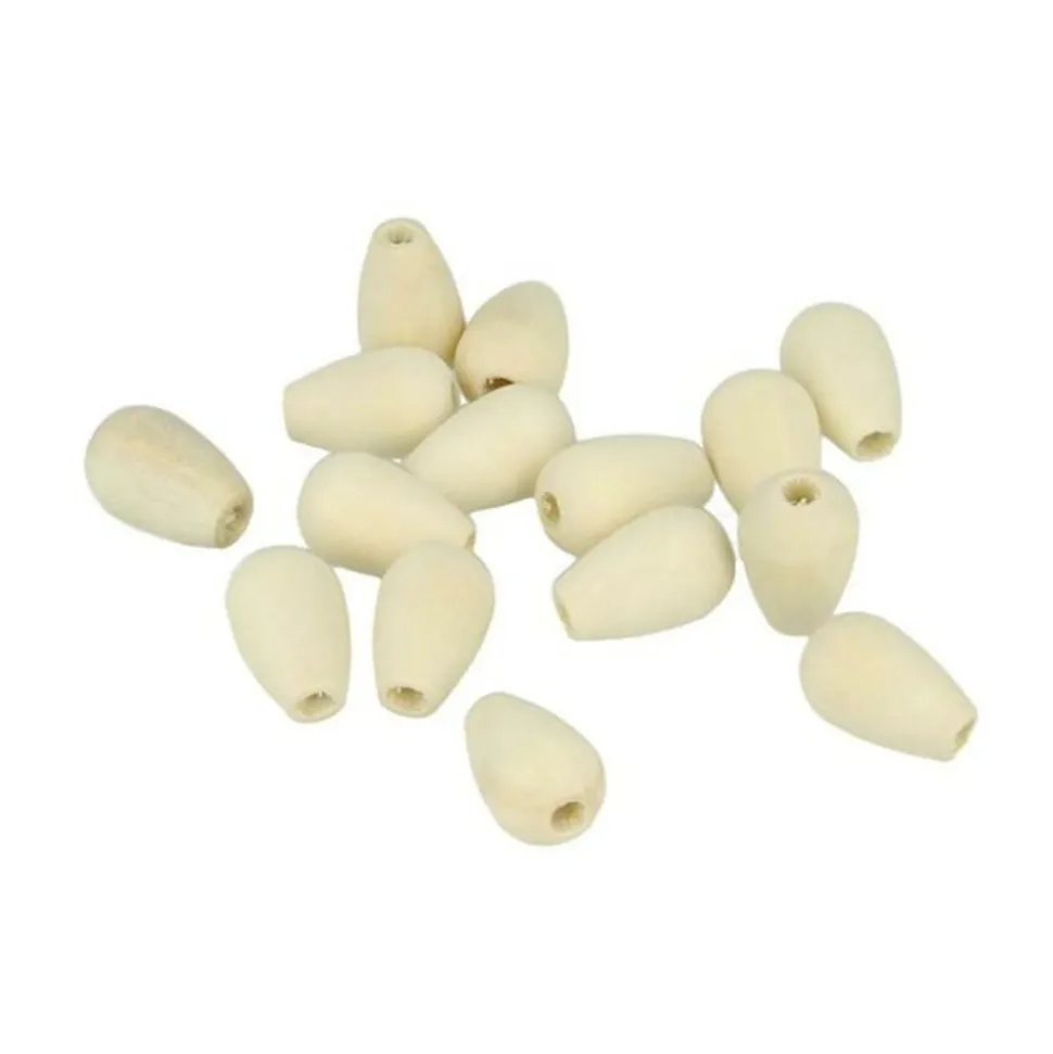 ARTEMIO - 25 perles en bois gouttes 18 x 12 mm