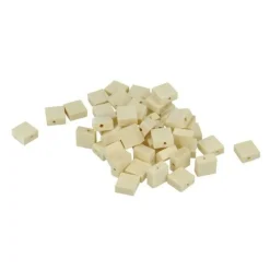 ARTEMIO - 50 perles en bois carrées plates 10 x 3 mm