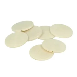 ARTEMIO - 10 perles en bois rondes plates 40 mm