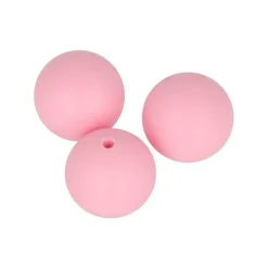 ARTEMIO - 3 perles silicone rondes - 15 mm - rose