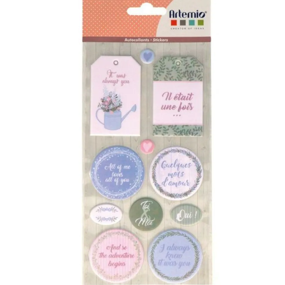 ARTEMIO - Autocollants puffies xl - love story