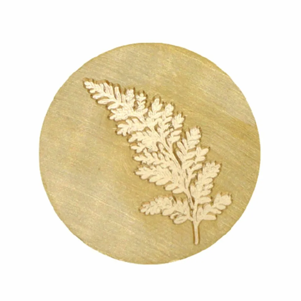 ARTEMIO - Manche en bois pour cachet de cire + tampon fougère