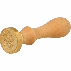 ARTEMIO - Manche en bois pour cachet de cire + tampon fougère