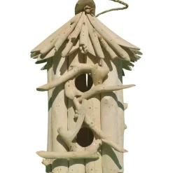 ARTXLIGHT - Nichoir carré double en bois d'albésia à suspendre