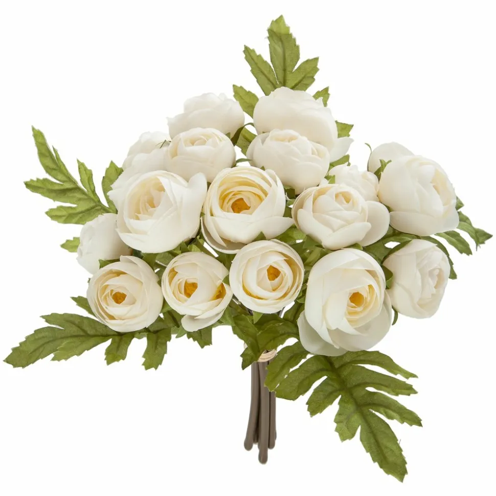 ATMOSPHERA - Bouquet artificiel de 18 camélia - h. 30 cm - blanc