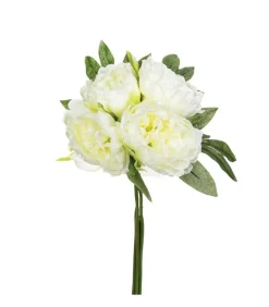 ATMOSPHERA - Bouquet artificiel 4 pivoines blanches h 30 cm