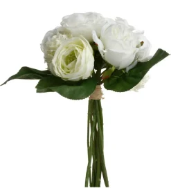 ATMOSPHERA - Bouquet composé fleurs artificielles blanches d. 28 x h. 30 cm