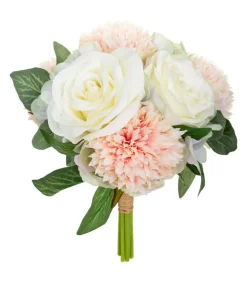 ATMOSPHERA - Bouquet de fleurs artificielles roses et oeillets d. 20 x h. 26 cm