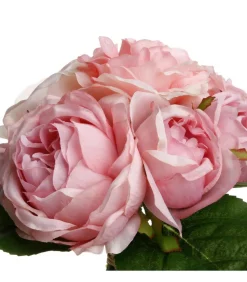 ATMOSPHERA - Bouquet de fleurs artificielles 9 roses anciennes d. 23 x h. 30 cm